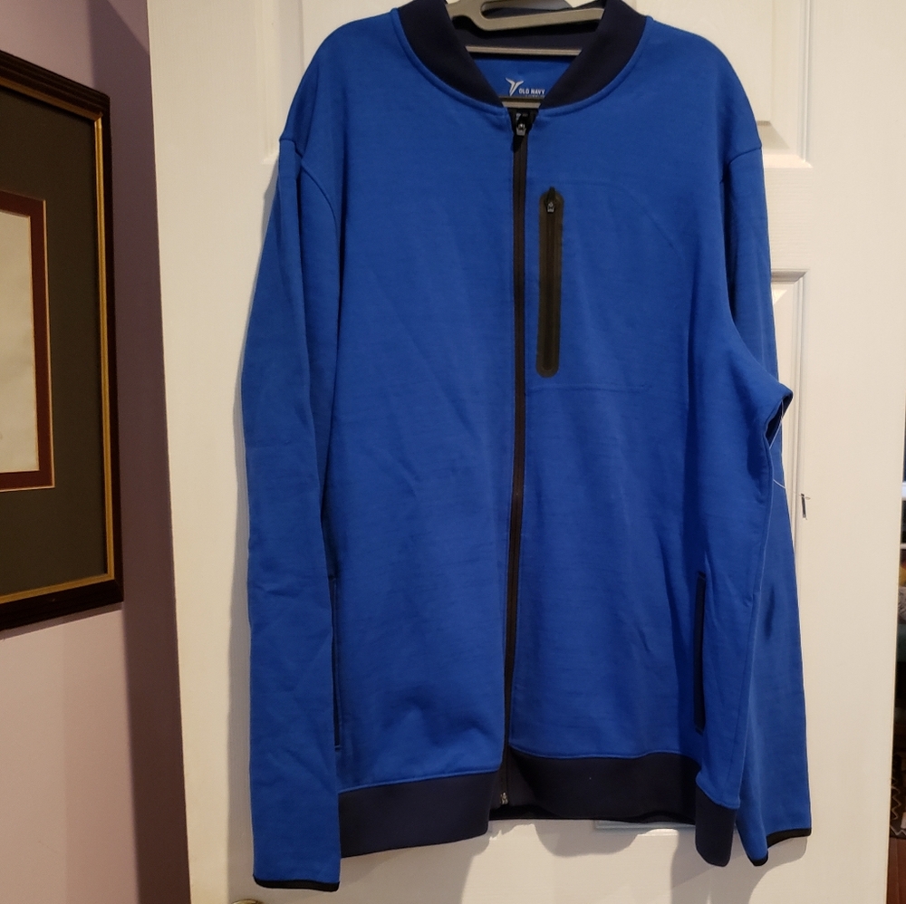 Old Navy Active Go Dry zip up Jacket New size XXL Blue and Black.